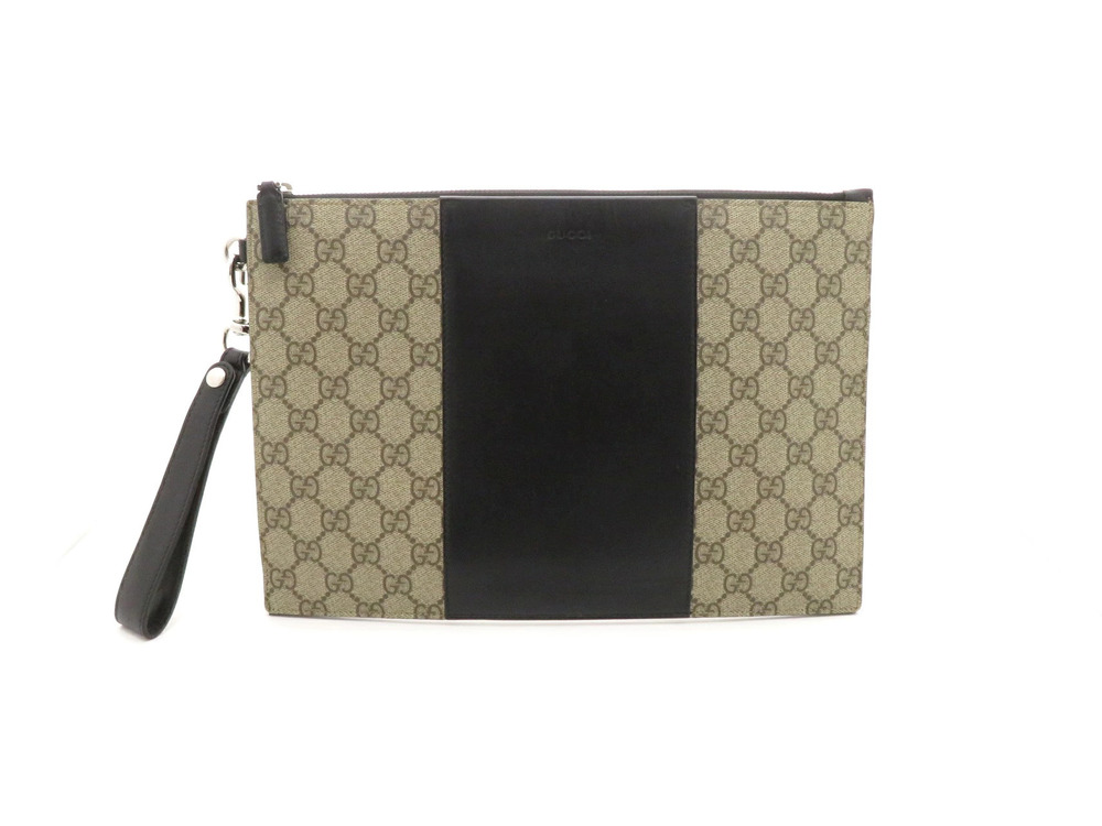 Gucci GG Supreme Shoulder Bag Bag Beige Cream Black Calfskin